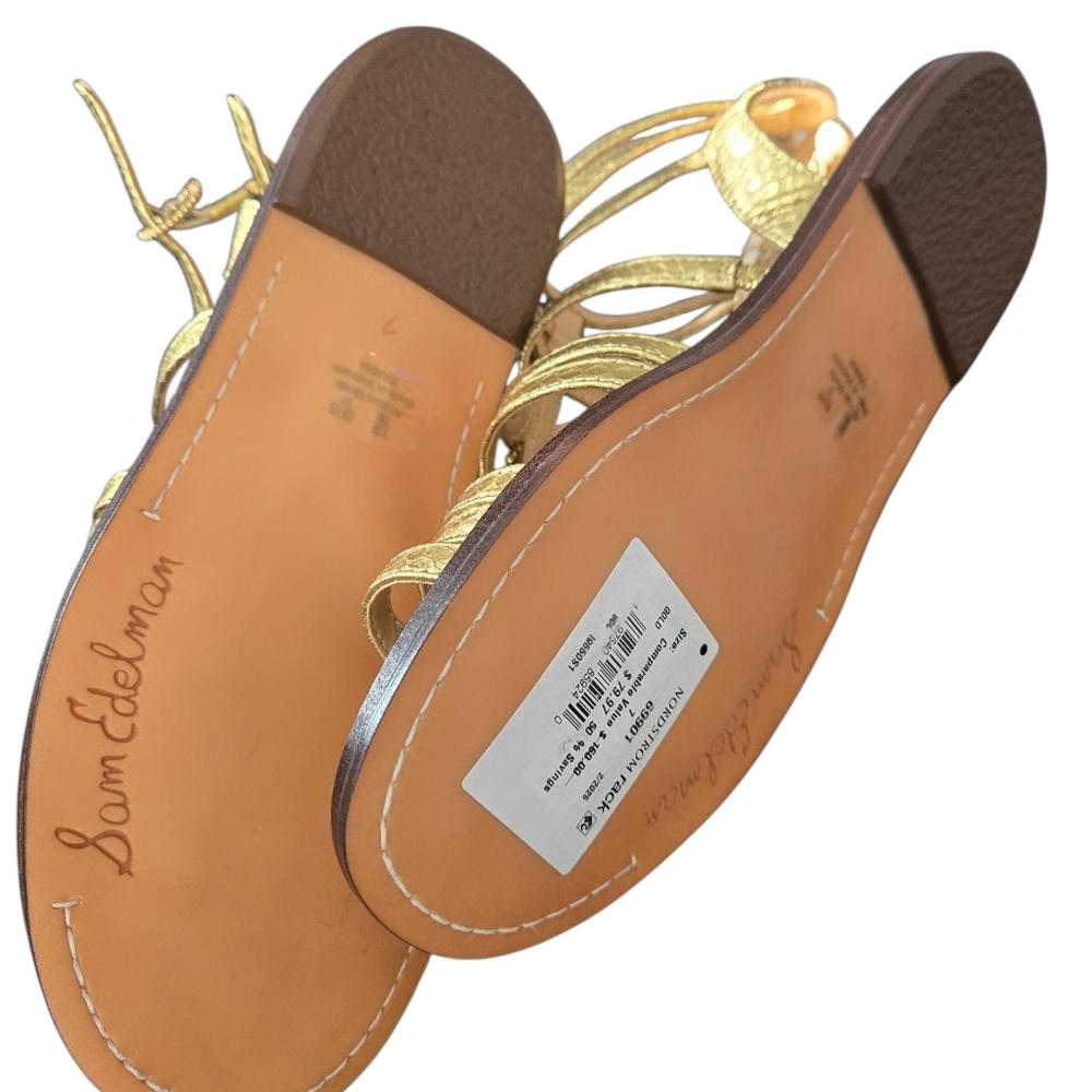 Sam Edelman ● Tiana Gold Gladiator Sandals - Picture 3 of 4